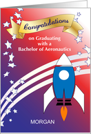Custom Congratulations Degree in Aeronautics card