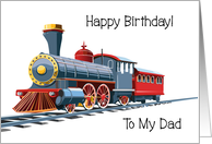 Happy Birthday Dad Train Theme card