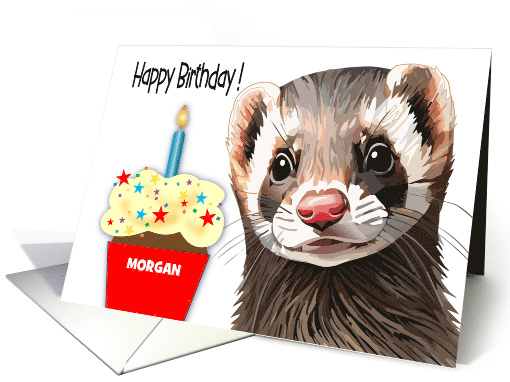 Custom Name Ferret Birthday card (1914930)