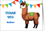 Custom Name Llama Thank You card