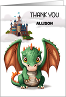 Custom Name Dragon Thank You card