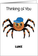 Custom Name Spider Thinking of You card