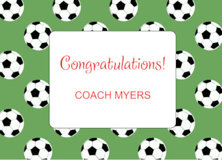 Custom Name Congratulations For American Soccer Coach