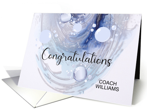 Custom Name Congratulations For Swim Coach card (1929548)
