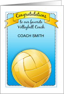 Custom Name Congratulations Volleyball Coach card