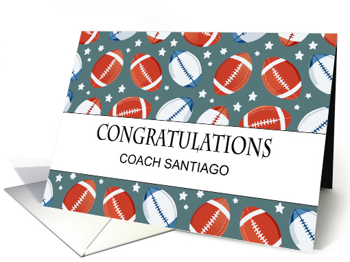 Custom Name Congratulations Rugby Coach card (1929590)