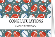 Custom Name Congratulations Rugby Coach card