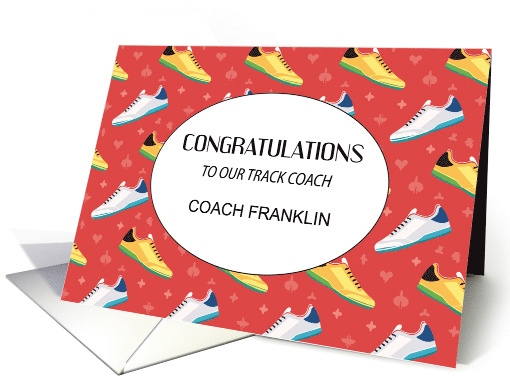 Custom Name Congratulations Track Coach card (1929596)
