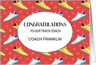 Custom Name Congratulations Track Coach card