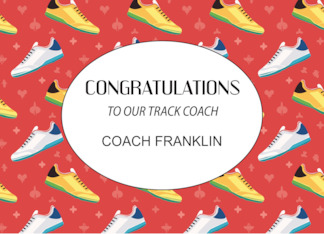 Custom Name Congratulations Track Coach