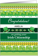 Custom Name Congratulations Irish Citizenship card