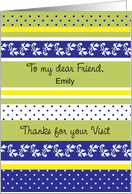 Custom Name Thanks For Visit card