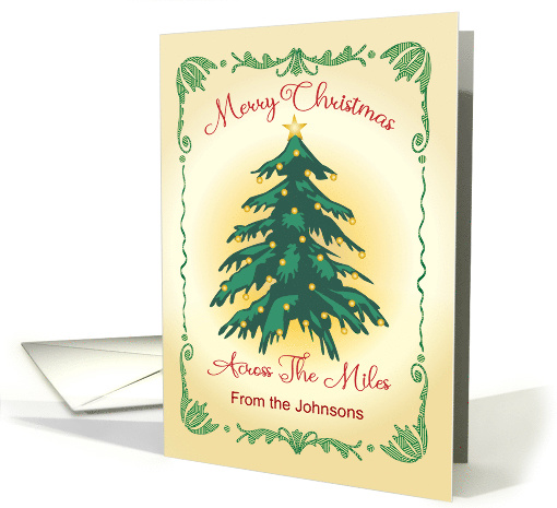 Custom Name Across The Miles Christmas Tree card (1937644)