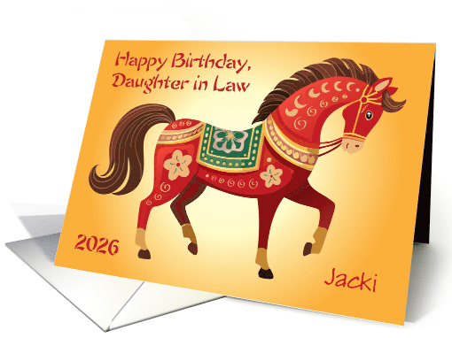 Custom Birthday Chinese Year Of The Horse Daughter In Law card