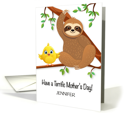 Custom Name Sloth Mother's Day card (1972132)