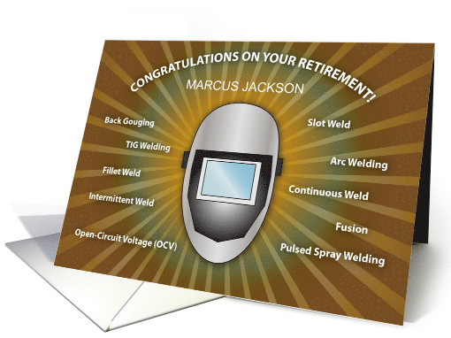 Custom Congratulations Retirement Welder card (1990574)