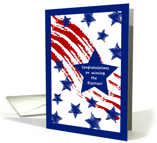 Congratulations, Winning Election, stars, stripes card (465858)