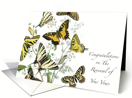 Vow Renewal, vintage butterfly print card (466209)