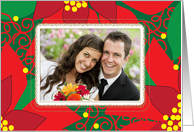 Christmas Poinsettia Photo Card