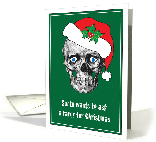 Christmas Goth Skull Santa Hat card (518564)