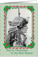 Christmas Hair Dresser Stylist Beautician card