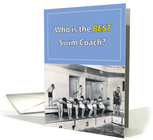 Thank You Swim Coach Vintage Photo card (521687)