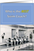 Thank You Swim Coach Vintage Photo card