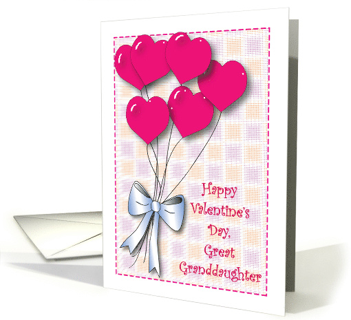 Valentine's Day Great Granddaughter Balloons card (538916)