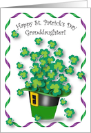 St Patrick’s Day For Granddaughter Shamrocks card