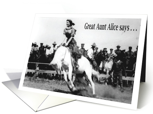 Get Well Hysterectomy Bucking Bronco Vintage Photo card (566855)