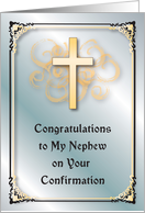 Congratulation, Confirmation for Nephew, golden cross card