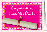 Congratulations Graduation To Niece card