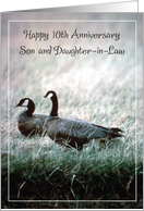 10 yr. Anniversary / Son, Daughter-in-Law card