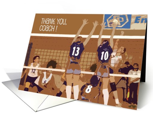 Thank You / Girls' Volleyball Coach card (628414)