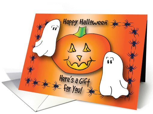 Halloween / Money Enclosed, ghosts, spiders card (674154)