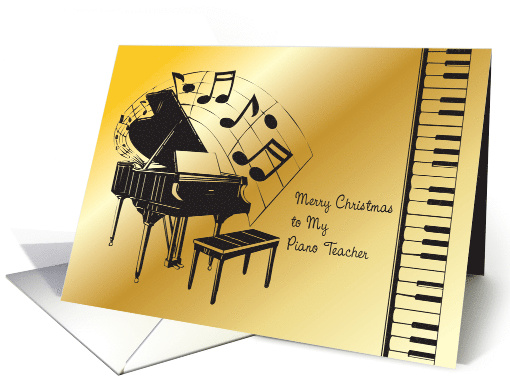 Christmas for Piano Teacher, Grand Piano, Keyboard card (683271)