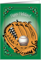 Christmas, Baseball Theme, Glove, Ball card