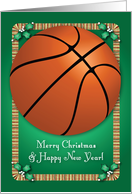 Christmas, Basketball Theme card