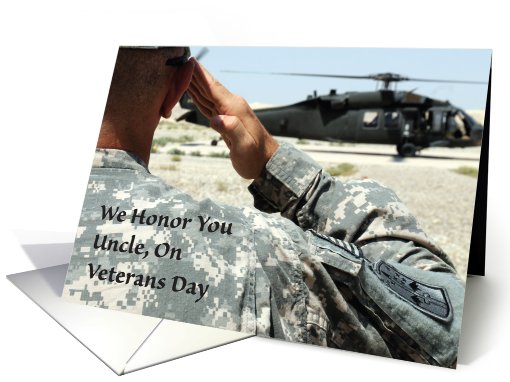 Verterans Day / To Uncle, soldier, helicopter card (695111)