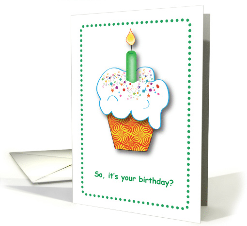 Birthday for Ex-Girlfriend, Cupcake, Lit Candle card (705186)