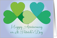 St Patrick’s Day Shamrocks Anniversary card