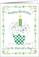 St Patrick’s Day Birthday Cupcake card
