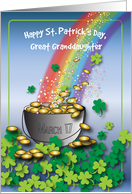 St Patrick’s Day To Great Granddaughter Rainbow card