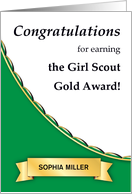 Congratulations Custom Name Girl Scouts Gold Award card