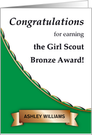 Congratulations Bronze Award Custom Girl Scouts card