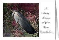 Sympathy, / Great Grandfather, Falling Feather card