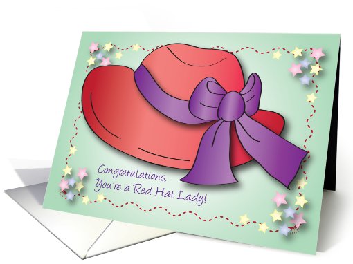 Congratulations / Red Hat Lady, blank card (787149)