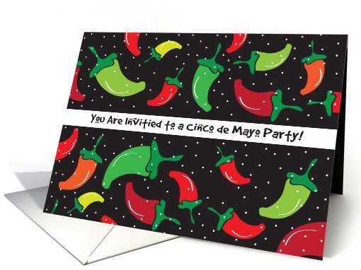 Cinco De Mayo / Party Invitation, chili peppers card (792012)