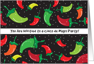 Cinco De Mayo / Party Invitation, chili peppers card