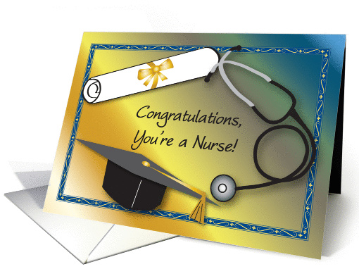 Congratulations Nurse Graduation, diploma, stethoscope card (792296)